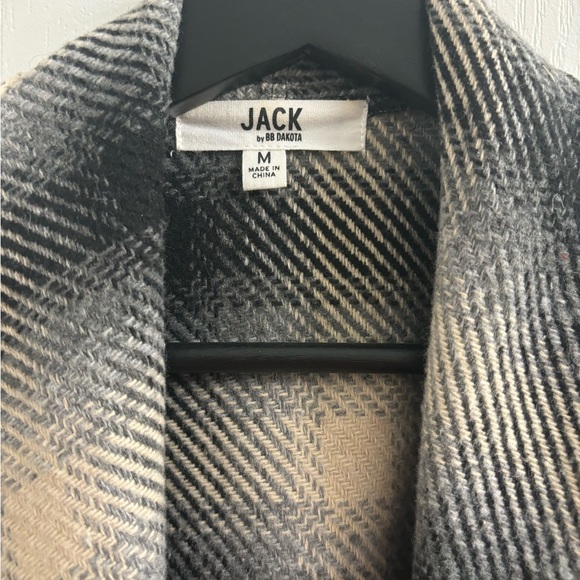 Jack By BB Dakota Mower Light Plaid Drape-front Wrap Jacket - Picture 7 of 7